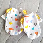 犬服！カラフル　ハート♡フリフリ袖