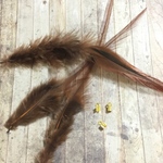 フェザー 羽 ブラウン 10枚セット 10-15cm