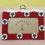 ネコちゃんの可愛いパスケース（カルトナージュ）