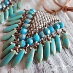 【１点限り】fringe beads necklace - Blue turquoise