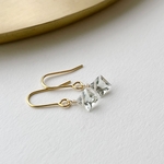 大人女子のグリーンアメジスト✳︎プリンセスカット【ピアス】【イヤリング】