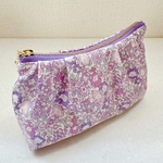NEW♡リバティ「ミッシェル」（クリスタルシオン）優しい手ざわりのタックポーチ☆ふんわりポーチ☆ラメ入り☆キラキラ☆限定カラー☆プレゼント