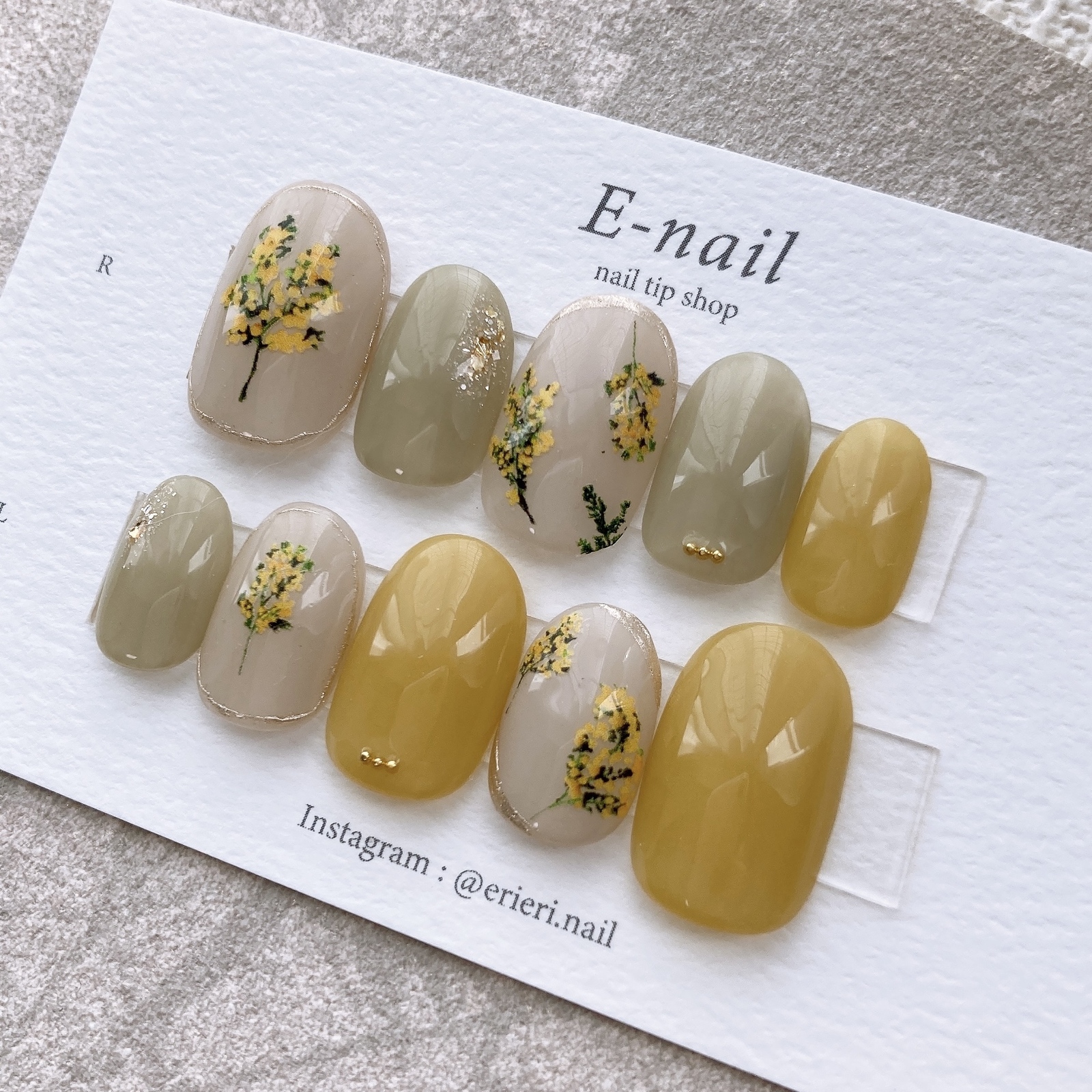 ネイルチップ オーダー ミモザ 押し花 イエロー 春 ニュアンス m97014137503_1.jpg?1710732508