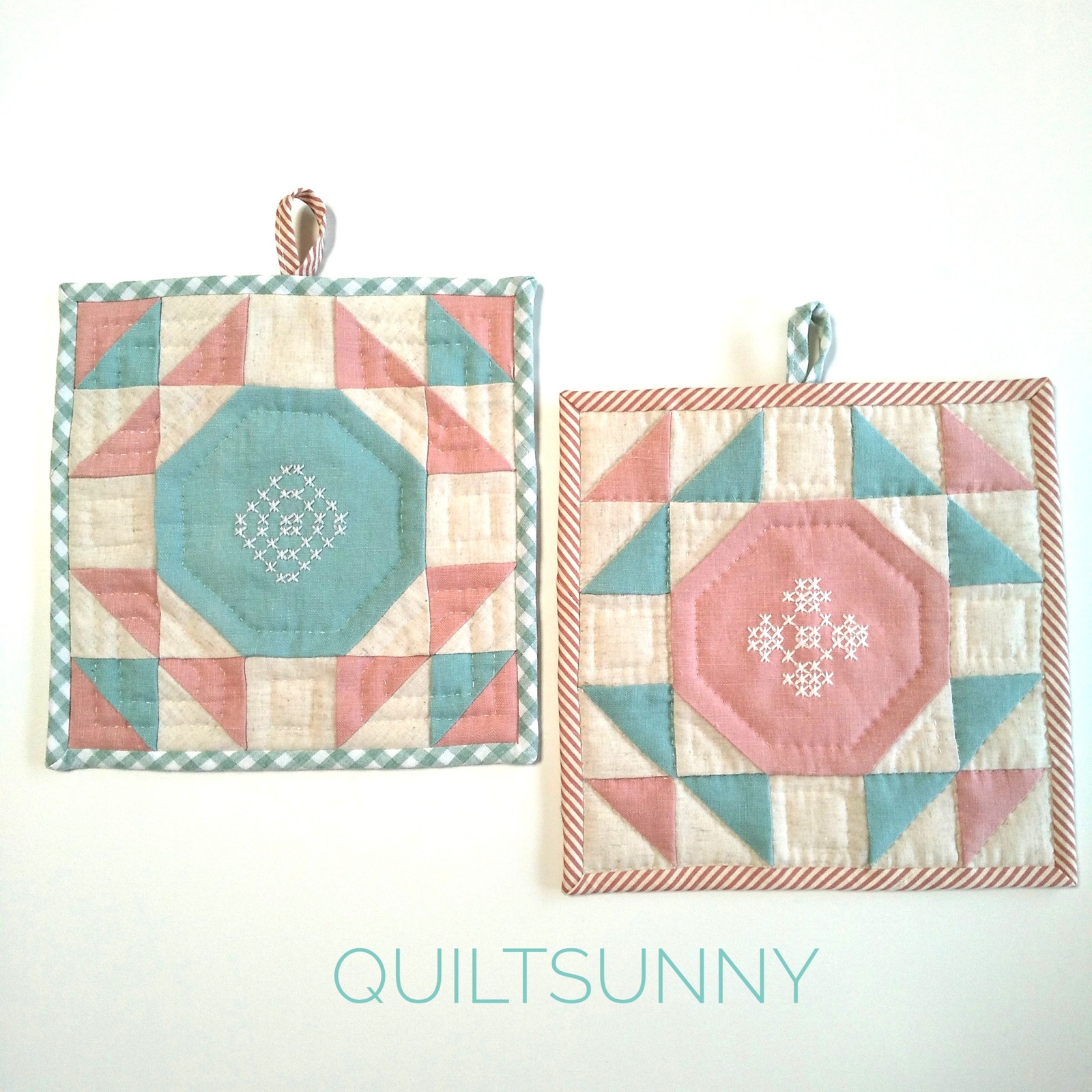 ハンドメイド パッチワーク 星形 デザイン　タペストリー ハンドメイド パッチワーク 星形 デザインタペストリー