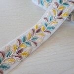 〖80cmカット済〗インド刺繍リボン <商品No.485 イエロー> 