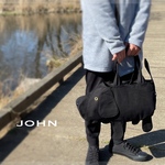 SIOCO・8号帆布 ・ドッグ帆布トートバッグ 《JOHNジョン》総ブラックタイプ・動物立体帆布バッグ 犬バッグ　dogBag 帆布トート　ワンコ　犬　帆布バッグ　犬好き　犬の日