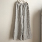 ワッシャー加工リネン（フラックス）で作ったワイドパンツ