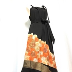 【正絹】着物リメイク 黒留袖ドレス／キャミワンピースタイプ／ブラックフォーマル／結婚式・パーティ等に［096］