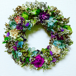薔薇と紫陽花とクリスマスローズのドリーミングリース