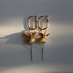 No.155 【 2way フープ 】ピアス アクセサリー 結婚式 ウェディング ブライダル アクセサリー ウェディングアクセサリー ブライダルピアス  ゴールド