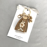 フェイクレザー×刺繍リボン　キーリングcombi（キーチャーム　キーホルダー）