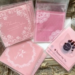 【お試し20枚セット♡5枚×4種類ピンク】7×7cm小さいハンドメイドギフト袋♡サンキュー薔薇柄ビニール底なし♡小物やアクセサリー入れにも♡