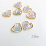 （再販）ハートのパープルシェルピアス（イヤリング）