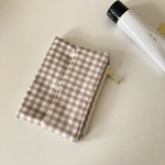 ▷TNPジッパーポーチ/ギンガムチェック(チョコミルク)