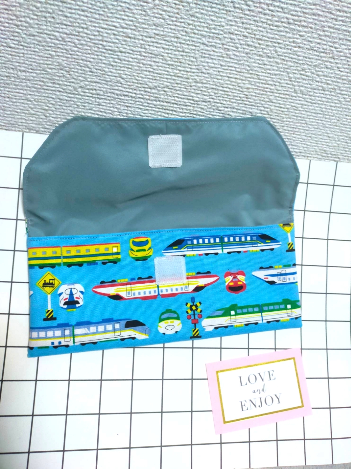 カトラリーケース【裏撥水】新幹線 水色☆ハンドメイド 即日発送】カトラリーケース 撥水加工 電車柄 新幹線 - Lumiere