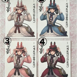 4. 黒いたぬき様  人物ステッカー 4枚