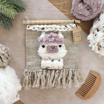 アルパカさんのウィービングタペストリー🦙White×purple