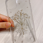 かすみ草×ゴールドリボン スマホケース⋈﻿