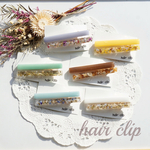 〈new〉シンプル&ドライフラワーのヘアクリップ(2本set)