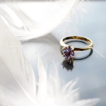 【Vtg】swarovski alexandrite square × GD リング