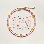 〻再販♡ビーズアクセサリー♡4way♡ブレスレットにもなる♡2連ビーズネックレス〻