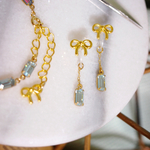 【Vtg】swarovski alexandrite  × ribbon ノンホールピアス