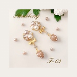 みんな大好き♡大人可愛い♡ミルクティー・ベージュ♡いちご・ストロベリー♡ピアス・イヤリング