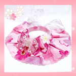 【sakuraシリーズ🌸】桜の詩ピンクパープル♡スカラップ刺繍レース×バックレースリボン《ケープ首輪》