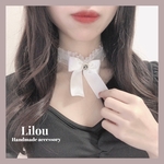 ⋆˖ 𝑭𝒓𝒊𝒍𝒍 𝒃𝒊𝒈 𝒓𝒊𝒃𝒃𝒐𝒏 𝒄𝒉𝒐𝒌𝒆𝒓 ⋆˖ 甘い毒のフリルリボンチョーカー ⋆˖ ✟ /ホワイト