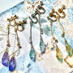 光彩結晶の耳飾り(イヤリング　ピアス　レジンアクセサリー)