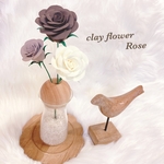 クレイフラワー  Rose  バラ　ブラウンcolor