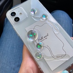 水玉氷のスマホケース クリアiPhoneケース  うるうる透明感 シンプル キラキラ 透き通る携帯ケース スマホケース 