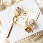 pastel pink asymmetry bijou pierce