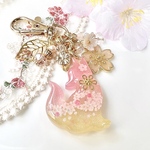 春の桜キーホルダー(狐)