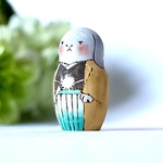 【うさぎ男児辛子】マトリョーシカ型オブジェ