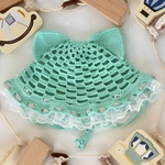 春色カラー◎くにゃっと柔らか。新生児から使えるネコ耳ベビー帽子