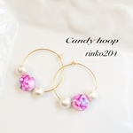 マゼンダmix candy フープピアス/イヤリング