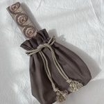 再3）刺繍リボンワンハンドル巾着