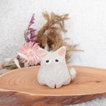 長毛猫の土にゃんこ ホワイト