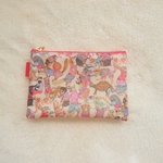 ◆Special Price◆★One side all skeleton mini pouch　 リバティ　ハラバルー　ピンク系　13×9cm　◆　パスケース　小物入れに