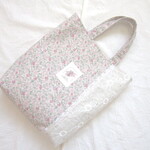 私のお出かけトートバッグ☆花柄＆レース1120・サブバッグ・エコバッグ