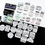 オーロラ箔押し英字シール　F　海外文具　ステッカー