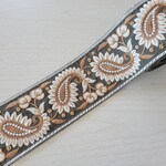 〖50cm〗インド刺繍リボン <商品No.487 グリーングレー> 