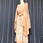【正絹】着物リメイク 訪問着ドレス&ショールのセット／キャミワンピースタイプ／フォーマル／結婚式・パーティ等に［097］