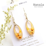 本物のお花のフープピアス/イヤリング　レジンアクセサリ―