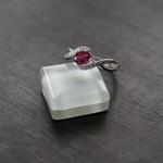 ルビー　スキューCZラインリング　SILVER925