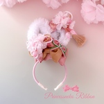 ペット用　うさみみ雛祭りカチューシャ🌸桜①🎎🐰桃の節句🌸うさぎの日🐰 