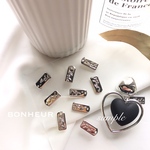 A1529【送料無料】import プレートチャーム タグ Handmade ロゴ プレート 6pcs