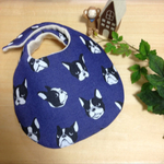 ＜再販＞フレンチブルドッグ ネイビー ベビースタイ ガーゼスタイ