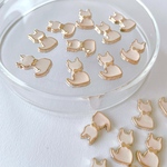 10pcs ＊しろねこ デコパーツ カボション （0447）